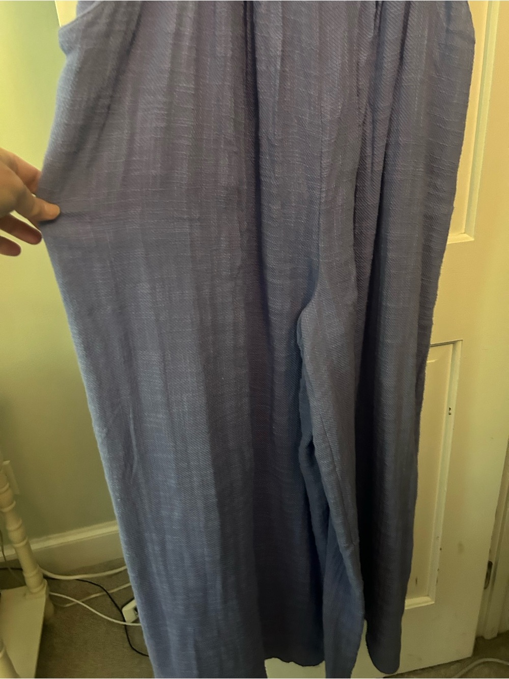 Free People Lavender Blue Textured Overalls Jumpsuit - Picture 5 of 5